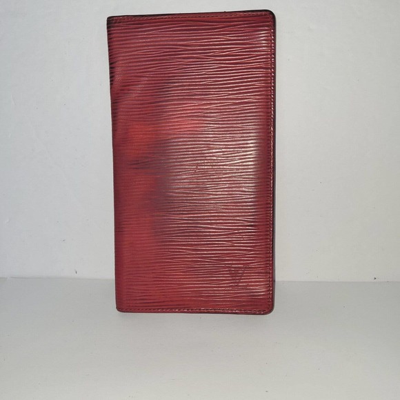 Louis Vuitton Vint Epi Cartes Crédit Wallet Long Card Holder Red Leather Retro - Picture 1 of 14